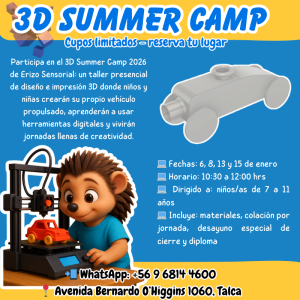 3D Summer Camp 2026: Taller de Diseño e Impresión 3D para Niños