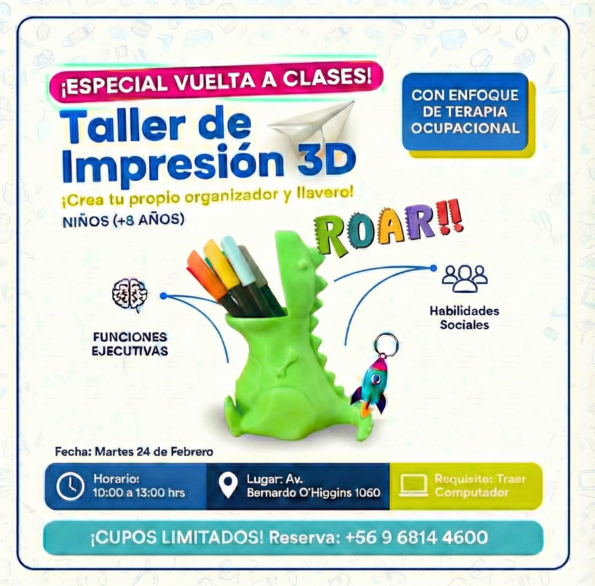 🎒 Especial Vuelta a Clases: Taller de Diseño e Impresión 3D 🚀
