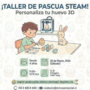¡Taller de Pascua STEAM: Personaliza tu Huevo 3D! 🐰🎨